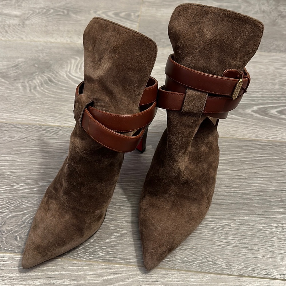Louboutin open back booties